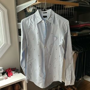 J.Crew Mens Seagulls Button Down Slim Oxford Shirt